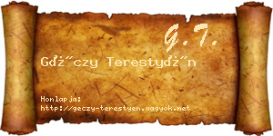 Géczy Terestyén névjegykártya